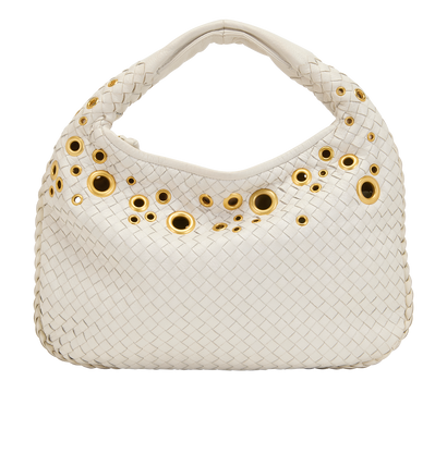 Intrecciato Hobo, &pound;750, Handbags, White, Leather, Front view